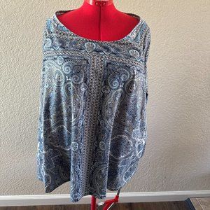 Catherines 3/4 length sheer sleeve shirt with paisley print Size 2X (22-24)